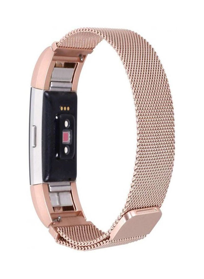 NIBEMINENT Fitbit Charge 2 Premium Strong Magnetic Lock Stainless Steel Smart Watch Band Strap Rose Gold  - Image 2