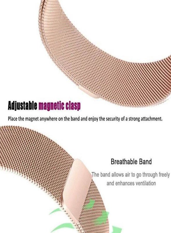 NIBEMINENT Fitbit Charge 2 Premium Strong Magnetic Lock Stainless Steel Smart Watch Band Strap Rose Gold  - Image 4