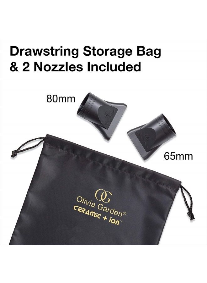 Olivia Garden Ceramic + Ion Professionnal Hair Dryer (Black/Gold) - Image 5