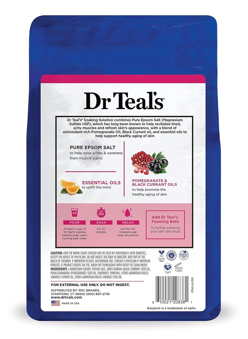 Dr Teal's Epsom Salt Soaking Solution Pomegranate & Black Currant 1.36Kg - Image 2