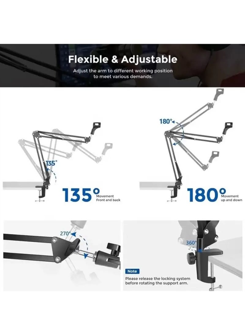 Generic - Adjustable Microphone Stand Suspension Boom With Holder - Image 1