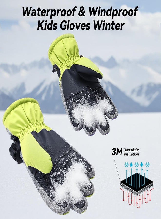 WALSKING Kids Waterproof Winter Thinsulate Warm Cold Weather Winter Snow Ski Gloves-Fits Boys and Girls Youth Child Outdoor - Image 4