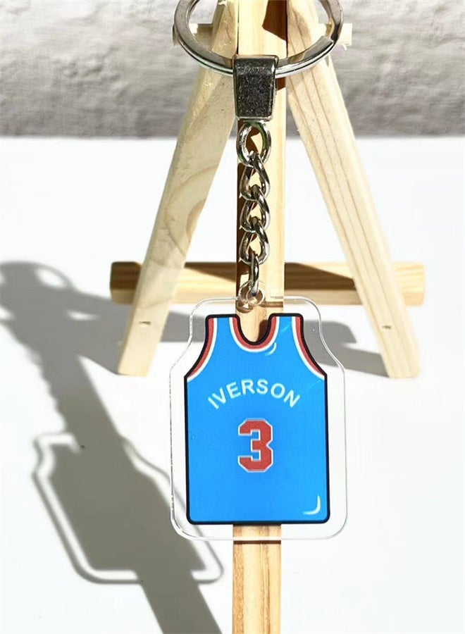Commemorative Jersey Basketball Star Keychain Men And Women Schoolbag Car Pendant Accessories 