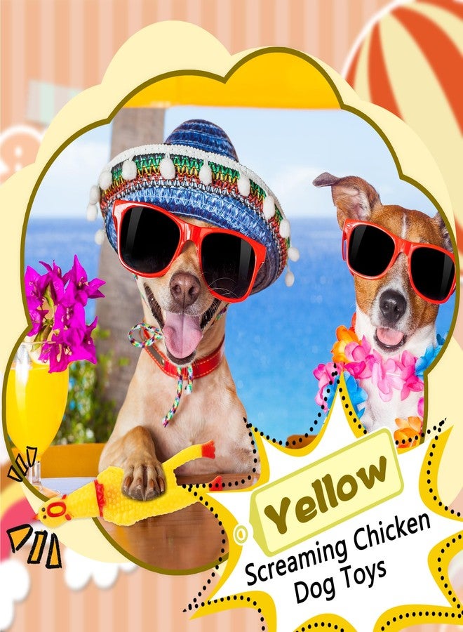 Plukeen 34 Pcs 6.3 Inch Squeaky Rubber Chickens Screaming Chicken Bulk Yellow Squawking Chicken Dog Toys for Kids Adults Party Prank Novelty Favors Family Game Toys Noise Maker - Image 3