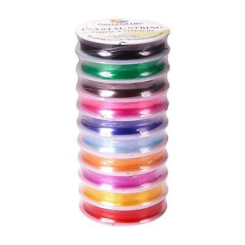 Diy Crafts 12788 India 999 Elastic Stretch Polyester Threads Beading String Cord for Jewelry Making, 10m, Multicolor, 10 Rolls