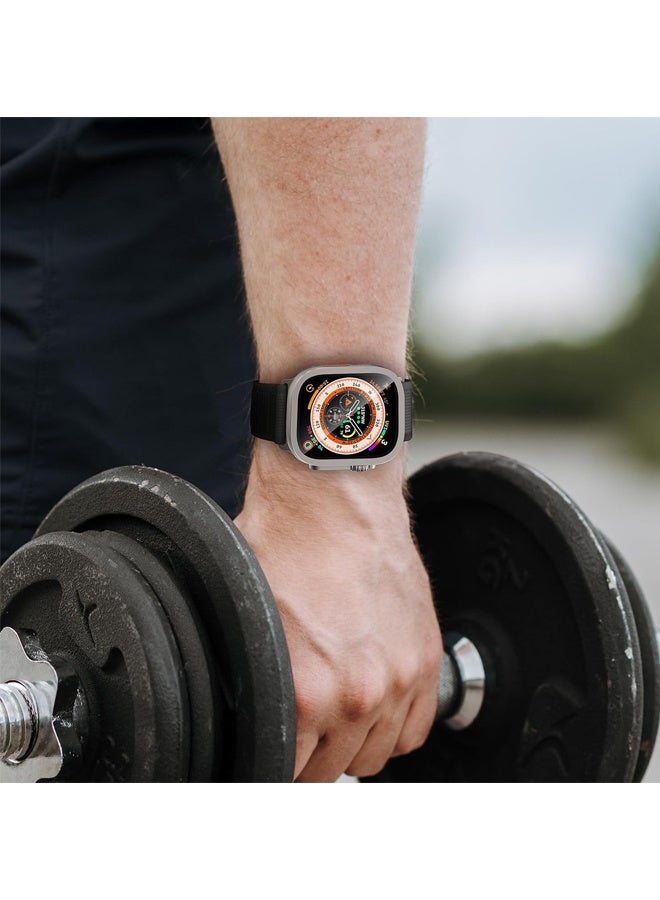 قطعتان من واقي الشاشة لساعة Apple Watch Ultra 2/Ultra مقاس 49 مم، مصنوع من زجاج مقوى 9H + إطار من سبائك التيتانيوم - Image 5