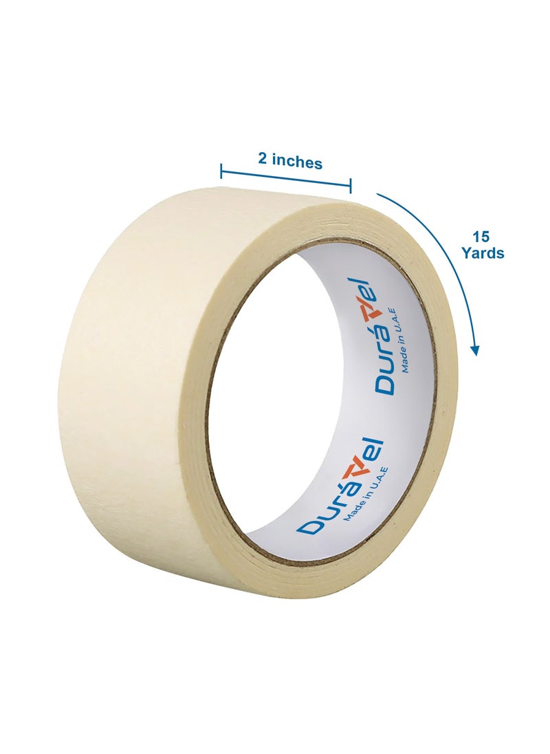 Duravel Duravel Premium Masking Tape 2Inch X 20Yards General Purpose Paper Tape For Painting, Marking, Gardening, Packaging, Artworks, Schools, Office, Automobile Garage, Factory, Industrial Uses (4 ROLL)  - Image 2
