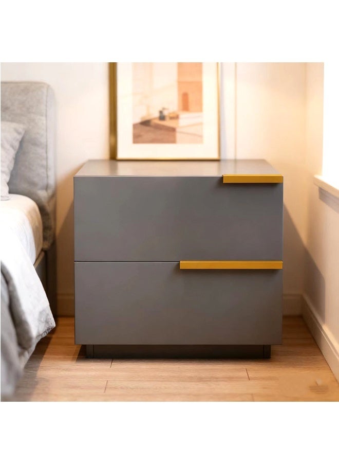 JCB CHIC Multi-Functional Nightstand With 2 Drawer,Molden Bedside Table,Wooden Frame Storage Cabinet,Large Capacity  End Table Side Table,Space-Saving Storage Stand For Bedroom Living Room - Image 1