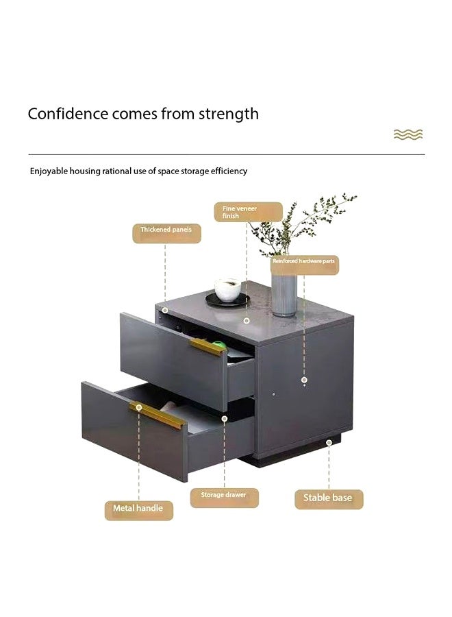 JCB CHIC Multi-Functional Nightstand With 2 Drawer,Molden Bedside Table,Wooden Frame Storage Cabinet,Large Capacity  End Table Side Table,Space-Saving Storage Stand For Bedroom Living Room - Image 4