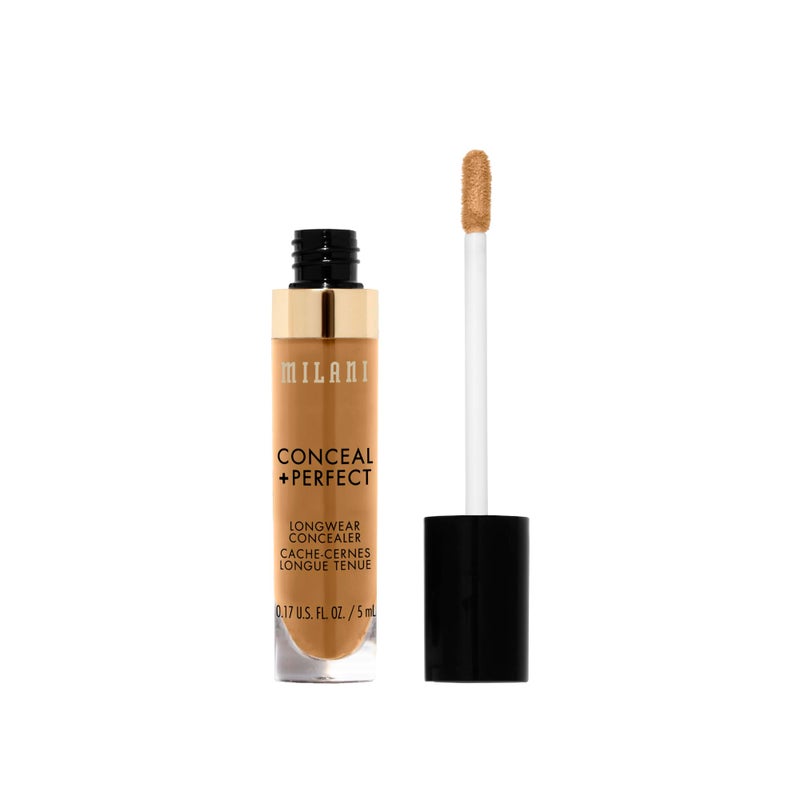 Milani Conceal + Perfect Longwear Concealer Full Coverage Infused with Hyaluronic Acid & Vitamin E, Cover Dark Circles, Blemishes & Skin Imperfections for Long-Lasting Wear -Deep Tan - Image 2