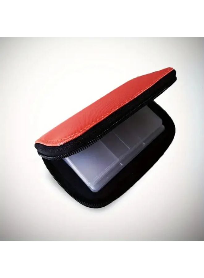 حافظة بطاقة الذاكرة PVC الزرقاء المحمولة مع إغلاق سحاب آمن لبطاقات CF وSD وTF - Image 4