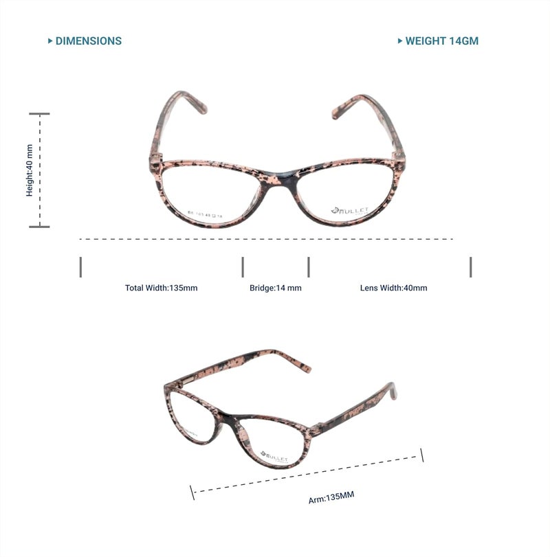 Lens + Lensplus Cateye Shape TR Full Rim Eyeglasses with Lightweight Unisex Eyewear for Men & Women | Stylish Computer & Daily Use Frame - Image 3