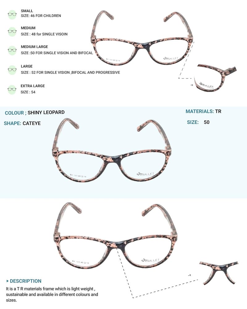 Lens + Lensplus Cateye Shape TR Full Rim Eyeglasses with Lightweight Unisex Eyewear for Men & Women | Stylish Computer & Daily Use Frame - Image 4