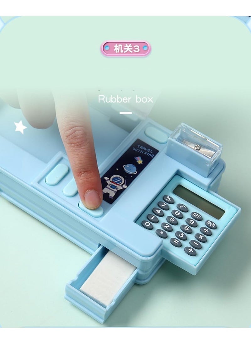 Generic - Upgrade Pop Up Multifunction Pencil Case for Kids, with Calculator Sharpener Cute School Supplies Multifunction Stationery Organizer Space Gift for Kids Teens Purple - Image 1