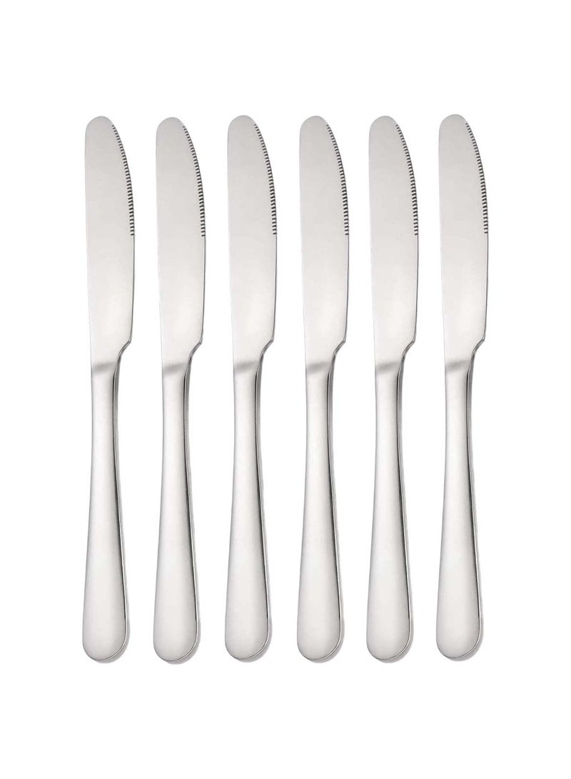 هويتك طقم سكاكين عشاء من الفولاذ المقاوم للصدأ مكون من 6 قطع، مقاس 20.4 سم، بتصميم متين وأنيق - Image 1