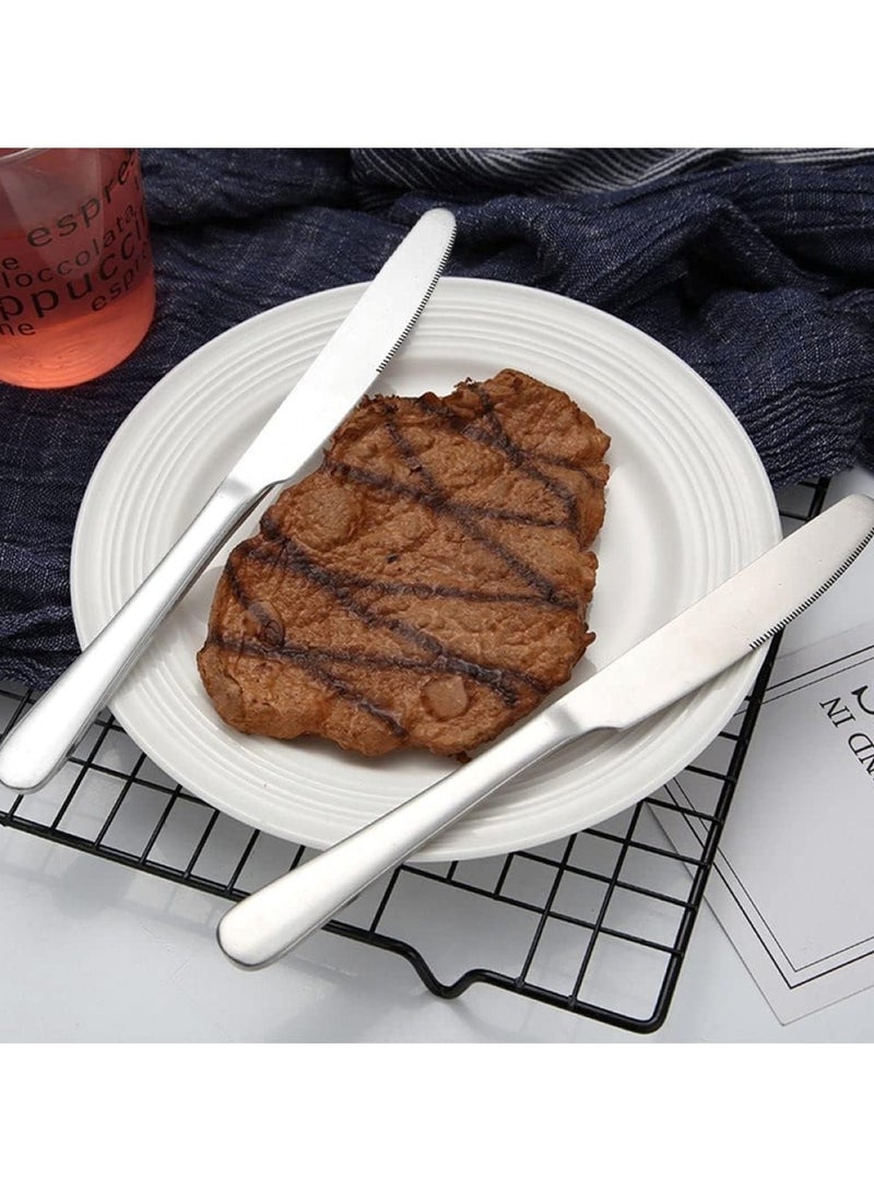 هويتك طقم سكاكين عشاء من الفولاذ المقاوم للصدأ مكون من 6 قطع، مقاس 20.4 سم، بتصميم متين وأنيق - Image 5