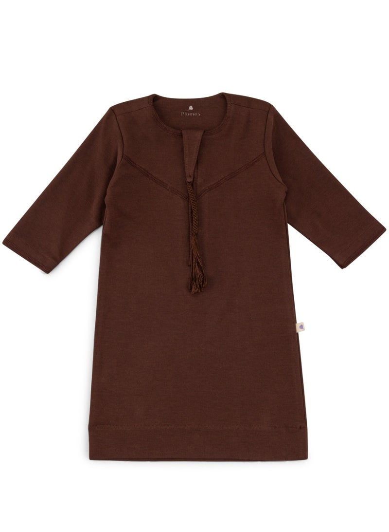 Plumes Brown Kandora - Image 1