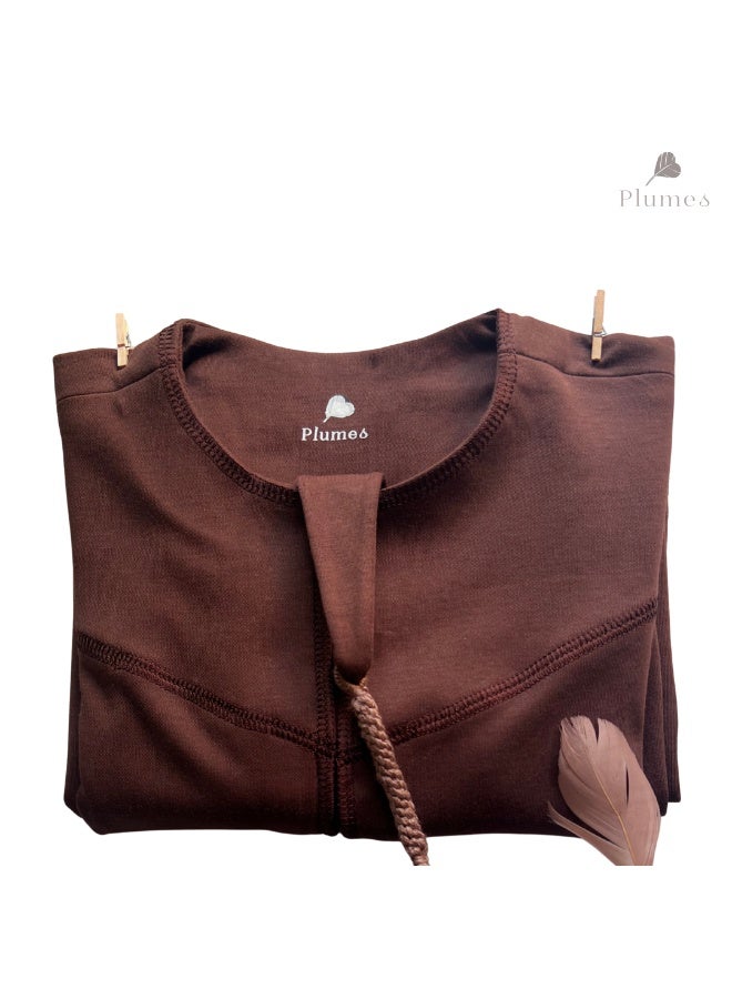 Plumes Brown Kandora - Image 5