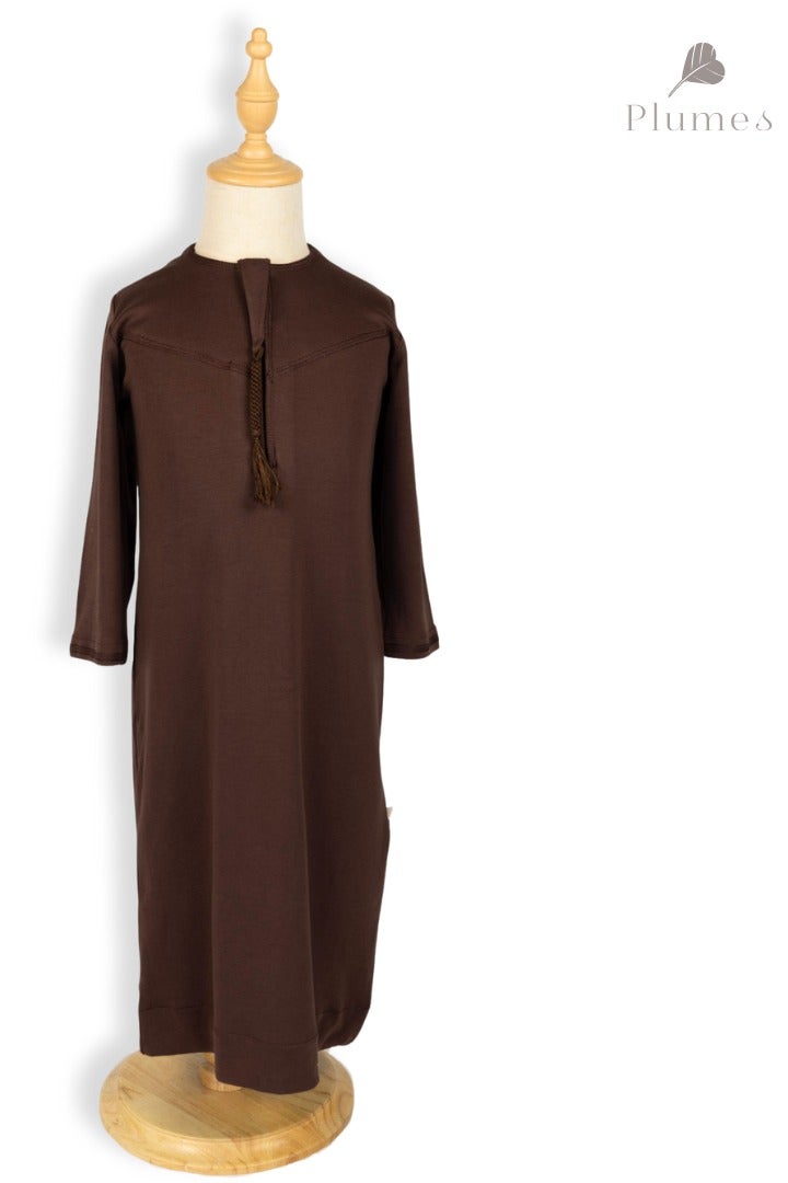 Plumes Brown Kandora - Image 4