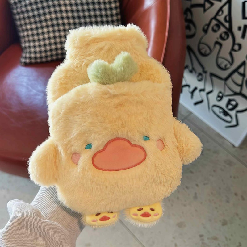 Winatehr Rubber hot Water Bottle Cute Plush Duck with Soft Cover, Warm Compress Menstrual crampbest Period Pain Relief, Winter Home Essentials Christmas Gifts (1 L) - Image 2