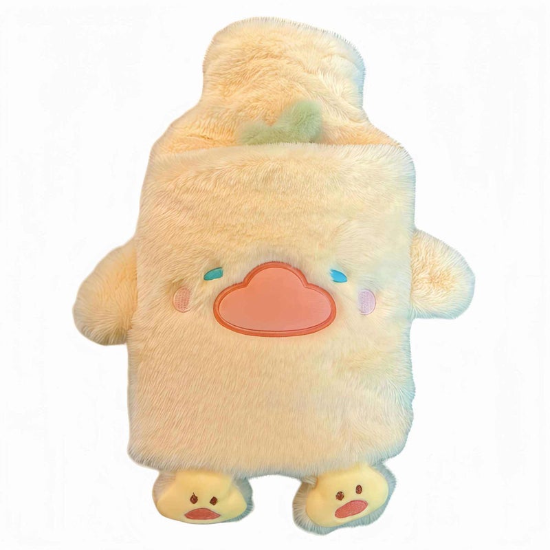 Winatehr Rubber hot Water Bottle Cute Plush Duck with Soft Cover, Warm Compress Menstrual crampbest Period Pain Relief, Winter Home Essentials Christmas Gifts (1 L) - Image 1