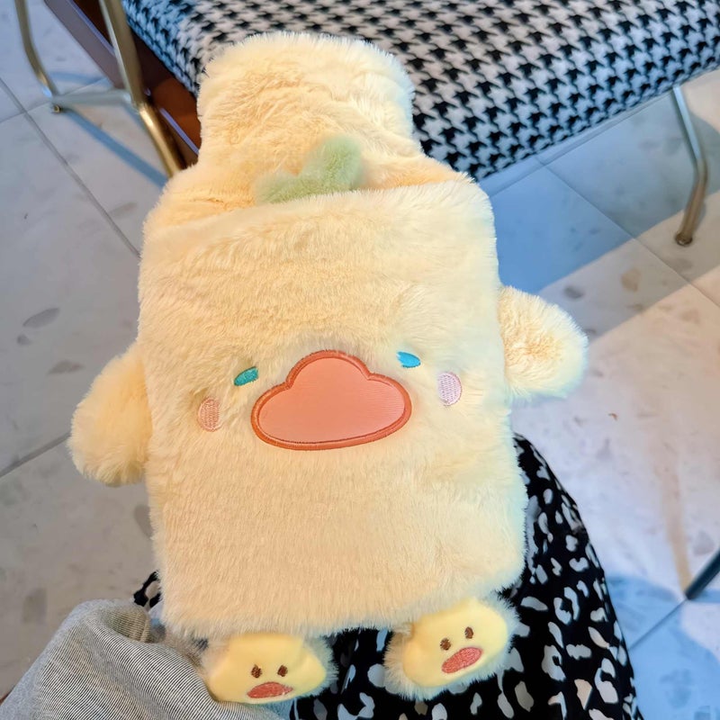 Winatehr Rubber hot Water Bottle Cute Plush Duck with Soft Cover, Warm Compress Menstrual crampbest Period Pain Relief, Winter Home Essentials Christmas Gifts (1 L) - Image 5