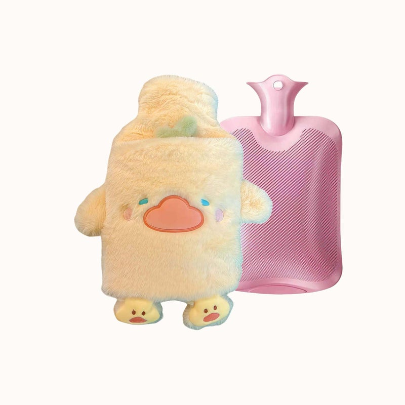 Winatehr Rubber hot Water Bottle Cute Plush Duck with Soft Cover, Warm Compress Menstrual crampbest Period Pain Relief, Winter Home Essentials Christmas Gifts (1 L) - Image 3
