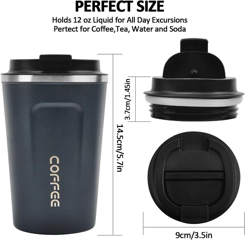 CS COSDDI 12 oz Stainless Steel Vacuum Insulated Tumbler - Coffee Travel Mug Spill Proof with Lid - coffee Cup for Keep Hot/Ice Coffee,Tea and Beer (Tibetan blue) - Image 3