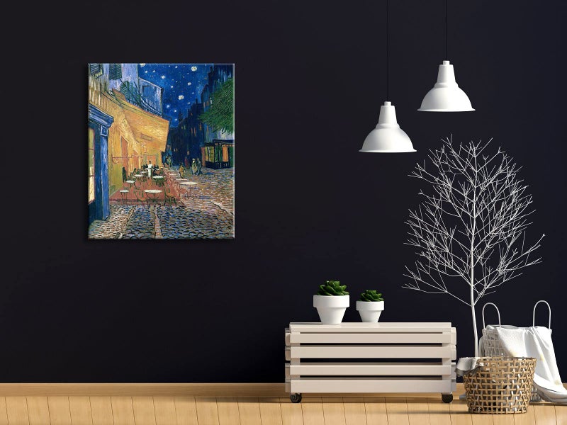 Wieco Art Cafe Terrace at Night Large Modern Giclee Canvas Prints Vincent Van Gogh Artwork Oil Paintings Reproduction Landscape Picture Photo Printed on Canvas Wall Art for Living Room Decorations - Image 2