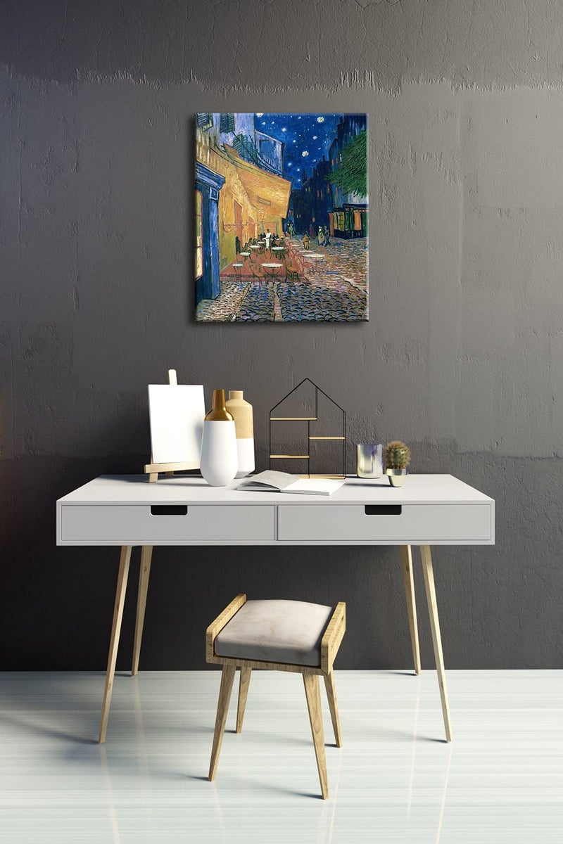 Wieco Art Cafe Terrace at Night Large Modern Giclee Canvas Prints Vincent Van Gogh Artwork Oil Paintings Reproduction Landscape Picture Photo Printed on Canvas Wall Art for Living Room Decorations - Image 5
