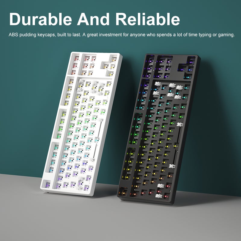 iblancod C87 Tri-mode Wireless Keyboard 87-Key Mechanical Keyboard Gaming Keyboard with All Switches Changeable BT Mode Wired Mode 2.4GHz Wireless Mode Customized Keyboard Kit - Image 3