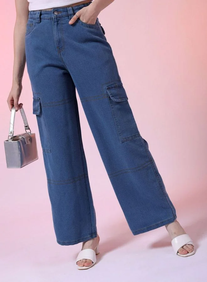 Women Boxy Fit Printed High Rise Jeans
