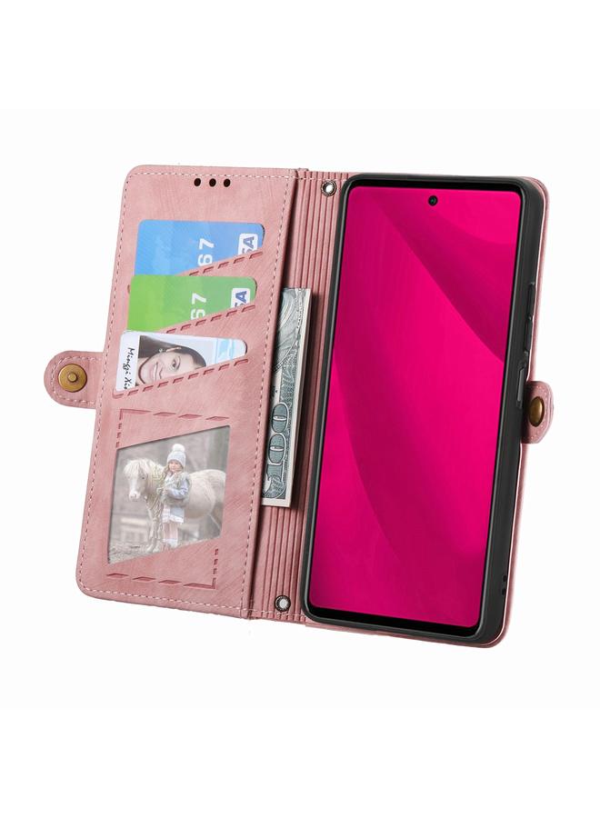 S-TOP Case For Infinix Smart 9 Geometric Zipper Wallet Side Buckle Leather Phone Case - Image 3