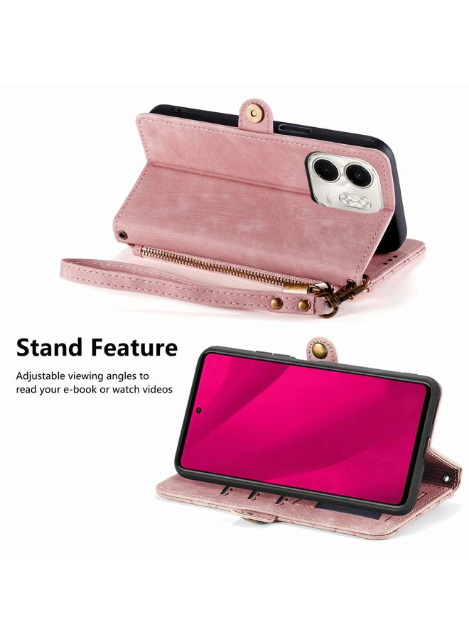 S-TOP Case For Infinix Smart 9 Geometric Zipper Wallet Side Buckle Leather Phone Case - Image 4