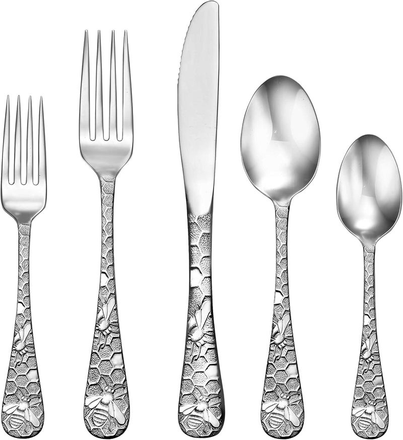 Liberty Tabletop Honey Bee 65pc Flatware Set Service For 12 Serving Set Included Silverware MADE IN USA 1810 - Image 1