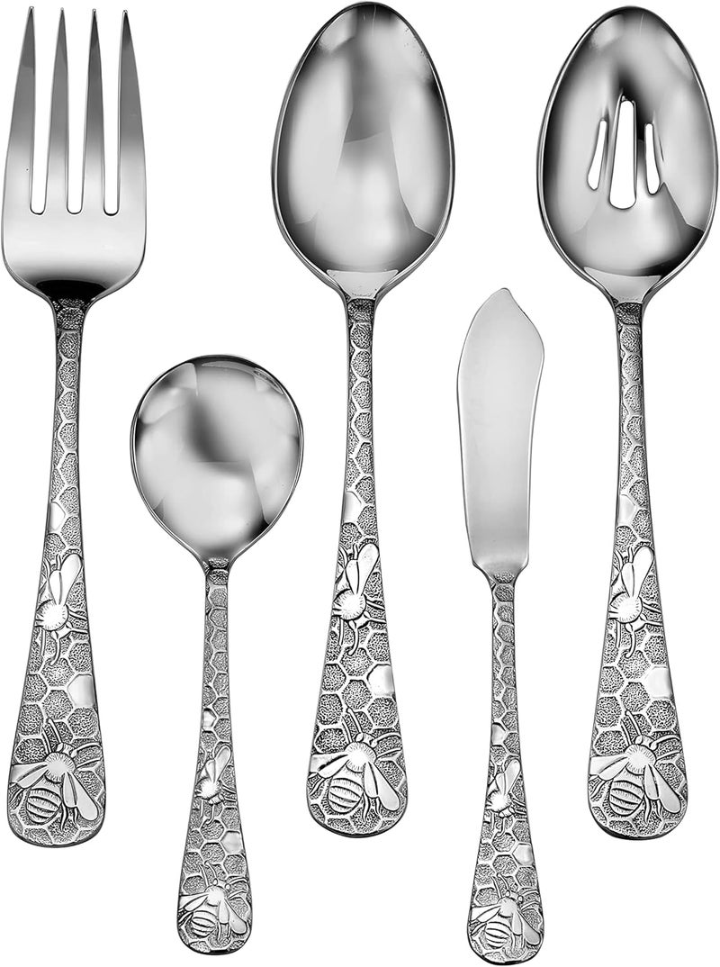 Liberty Tabletop Honey Bee 65pc Flatware Set Service For 12 Serving Set Included Silverware MADE IN USA 1810 - Image 2