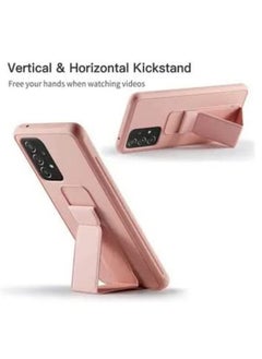 glassology Samsung Galaxy A73 clear case with Magnetic Stand & Holder Premium Silicone Vertical & Horizontal Hand Strap Grip Multi Stand Car Mount Kickstand Finger Strap with Screen Protector (Pink)  - Image 2