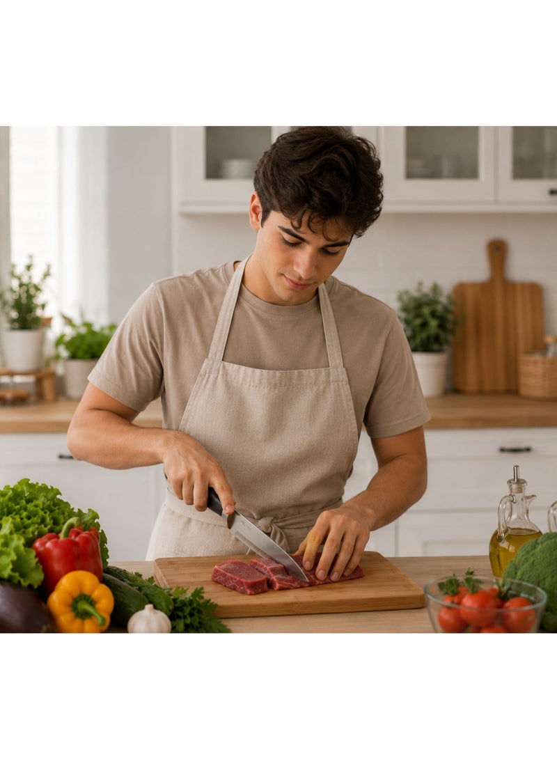 Professional 5-piece stainless steel kitchen knife set – cleaver, chef's knife, paring knife, kitchen scissors, and vegetable peeler – comfortable, non-slip handles – sharp and rust-resistant - Image 4