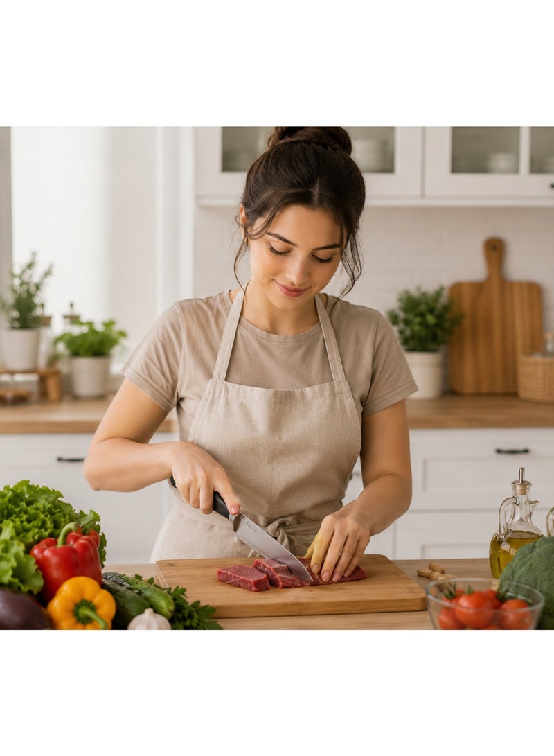 Professional 5-piece stainless steel kitchen knife set – cleaver, chef's knife, paring knife, kitchen scissors, and vegetable peeler – comfortable, non-slip handles – sharp and rust-resistant - Image 5