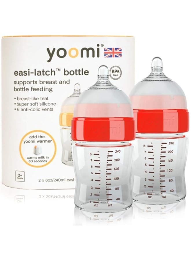 Yoomi 8Oz Bottle S F Teat Red Collar Two Pieces Pack Of 1 Y28B Yccr
