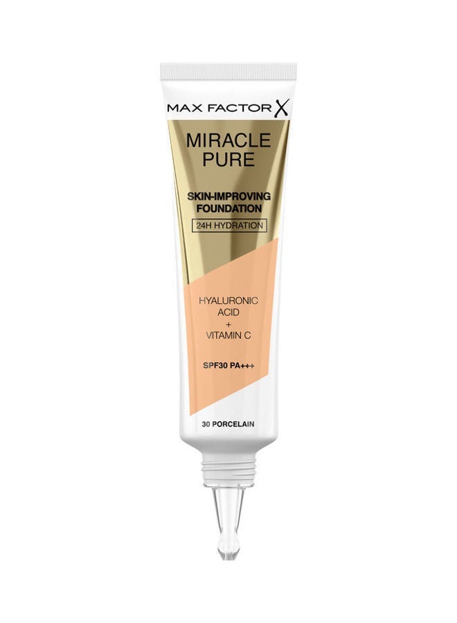 Max Factor Miracle Pure Skin Improving Foundation 40 Light Ivory + Face Roller - Image 3