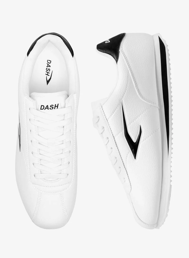 Dash WHITE Solid Lace-Up Sports Shoes  | Best Price UAE