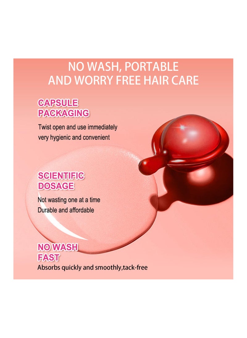SYOSI Capsules for Hair Care, 2 Bottles 30PCS Hair Oil Serum, Moisturizing Anti Frizz Hair Break Repair Essential Oil for Hair Repair and Care, Improves Dryness and Frizz (Rose Red,Yellow)  - Image 3