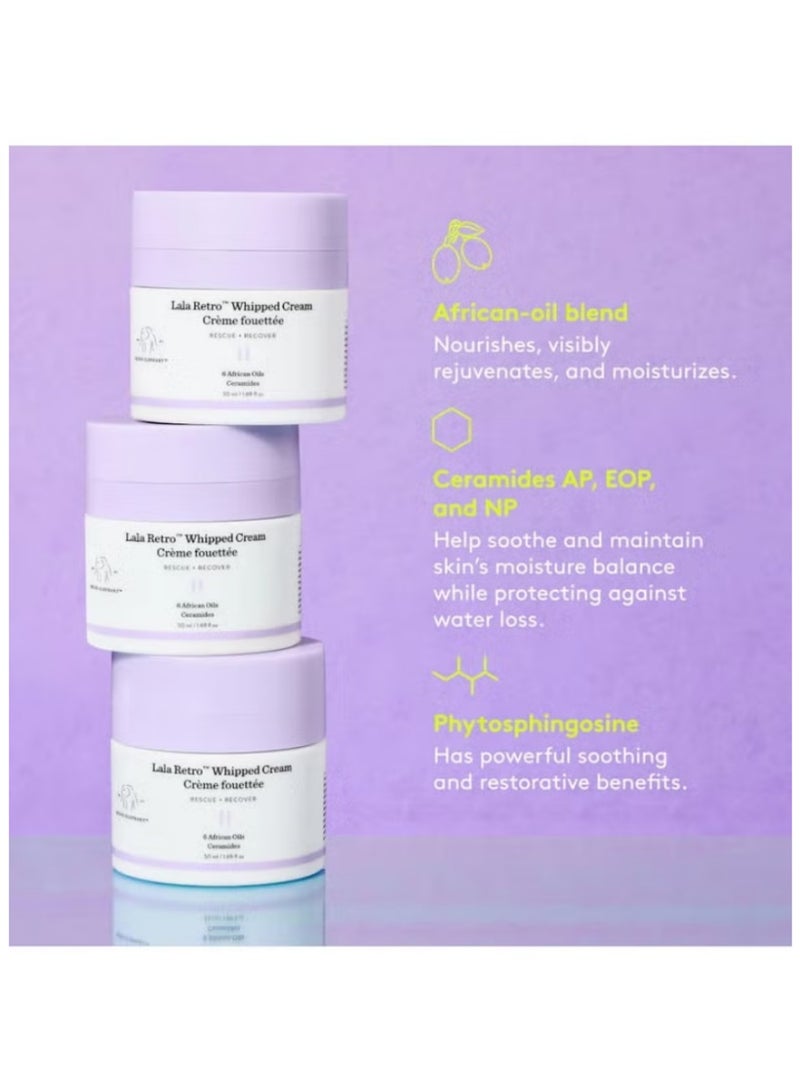 Drunk Elephant Lala Retro Whipped Anti Aging Moisturizer – Hydrating Face Cream for Dry Sensitive Skin with Wrinkle Support – 1.69 oz 50ml - Image 3