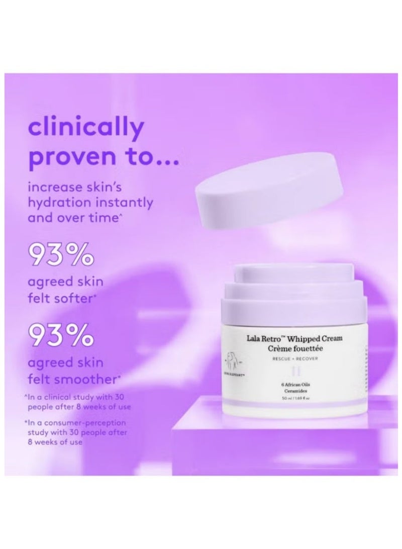 Drunk Elephant Lala Retro Whipped Anti Aging Moisturizer – Hydrating Face Cream for Dry Sensitive Skin with Wrinkle Support – 1.69 oz 50ml - Image 3