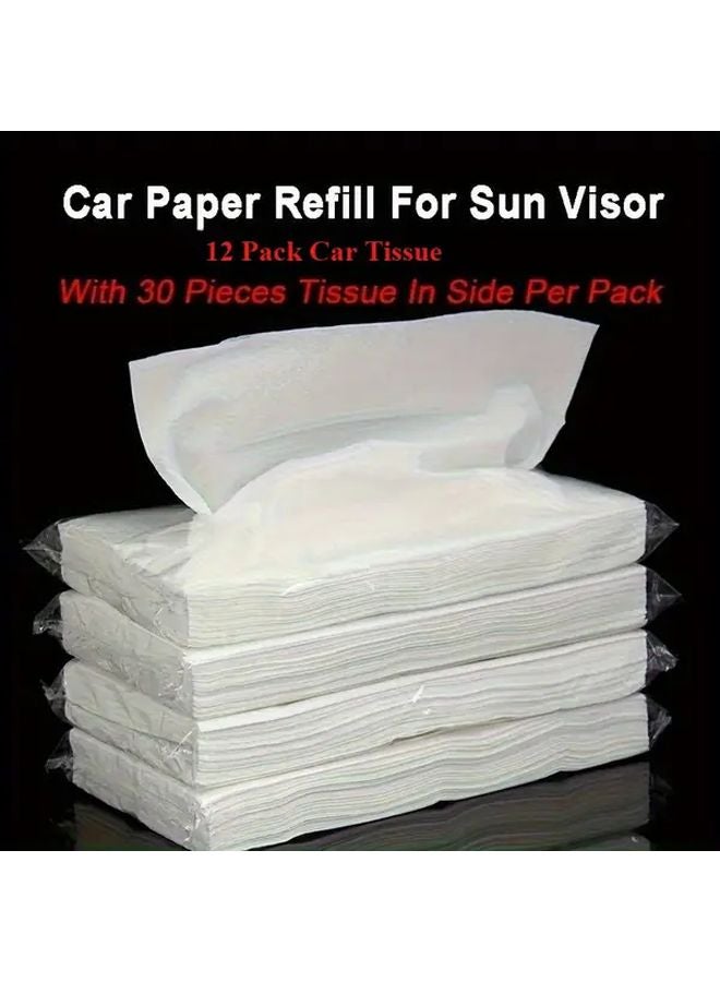 12 Packs Car Sun Visor Tissue Refills 360 Sheets Napkin Replacement Travel Accessories - Image 4
