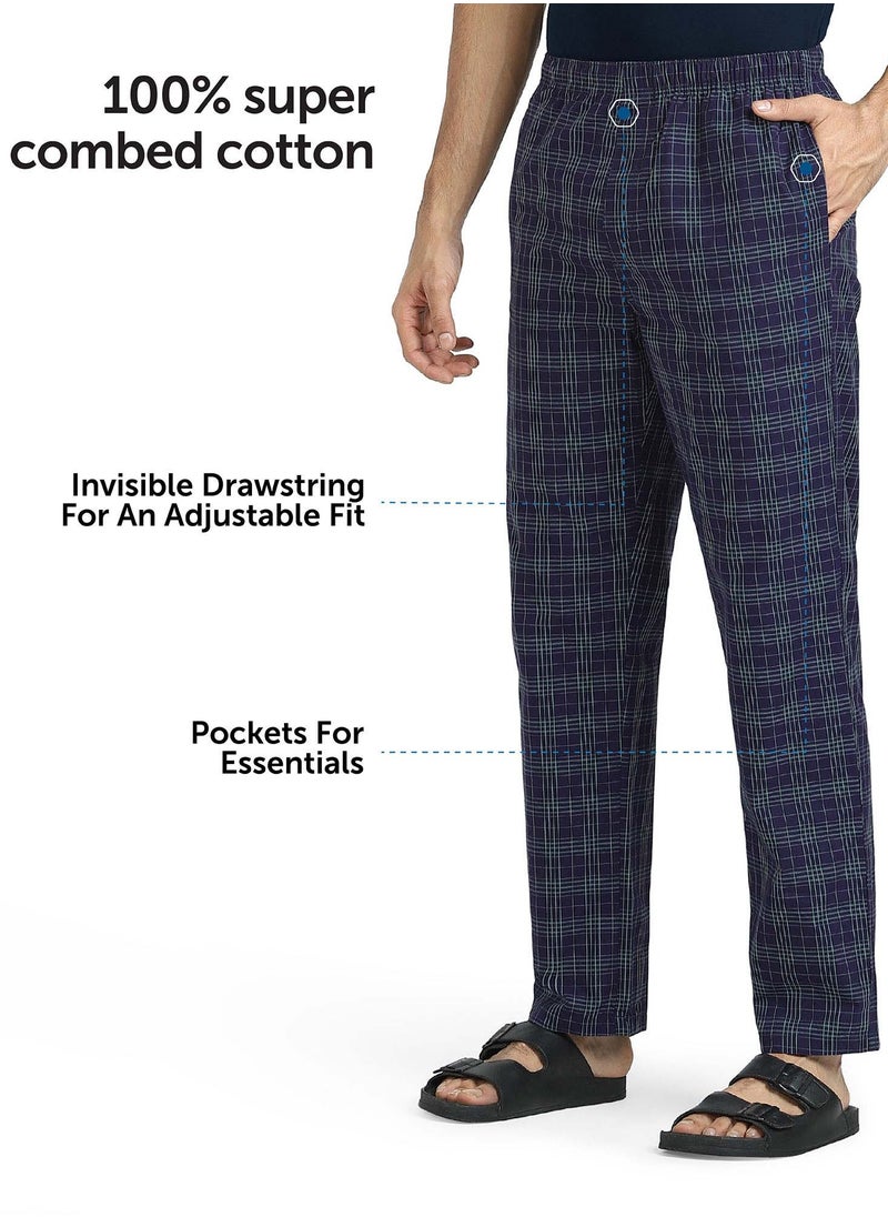 XYXX Combed Cotton Checks Men Pyjama  - Image 5