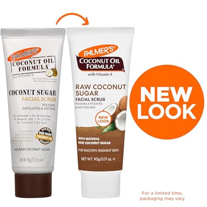 Palmer's Coconut Oil Formula Coconut Sugar Facial Scrub Exfoliator, Face Scrub to Gently Exfoliate Away Dirt and Dead Skin Cells with Chamomile to Soften & Calm, 3.17 Ounces (Pack of 1) - Image 2