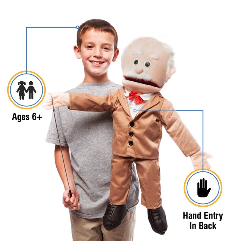 Silly Puppets 25 Pops Peach Grandfather Full Body Ventriloquist Style Puppet - Image 3