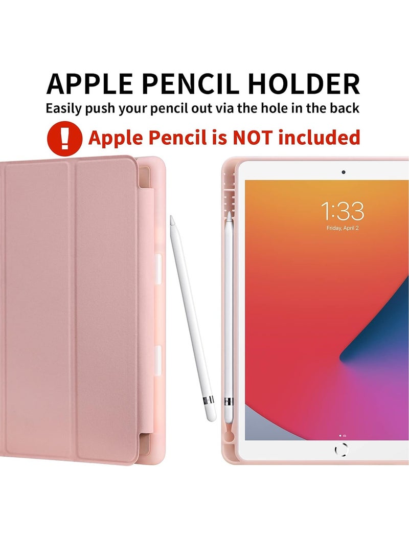 SmartGrist iPad 9th/8th/7th Generation Case (2021/2020/2019) - iPad 10.2-Inch Case with Pencil Holder, Slim Soft TPU Back Smart Magnetic Stand (Rose Gold) - Image 3